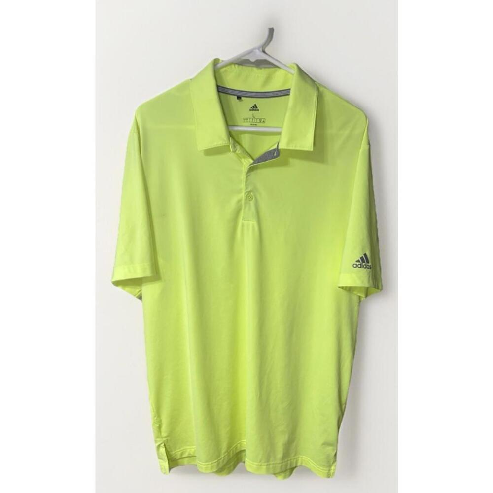 ADIDAS Polo Style Activewear Pullover - Men's Large - Neon Green